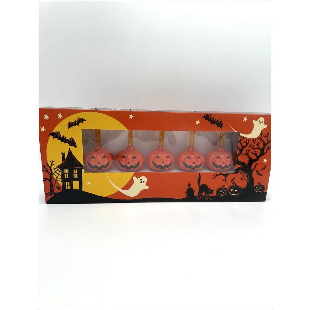 New Vintage Jack O Lantern Glitter Light Set Kurt Adler
